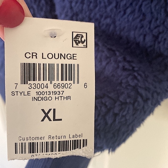 Travelers Fleece + Sweatshirt 2 in 1 Full Zip Up Reversible Indigo Blue & Red - Picture 8 of 8